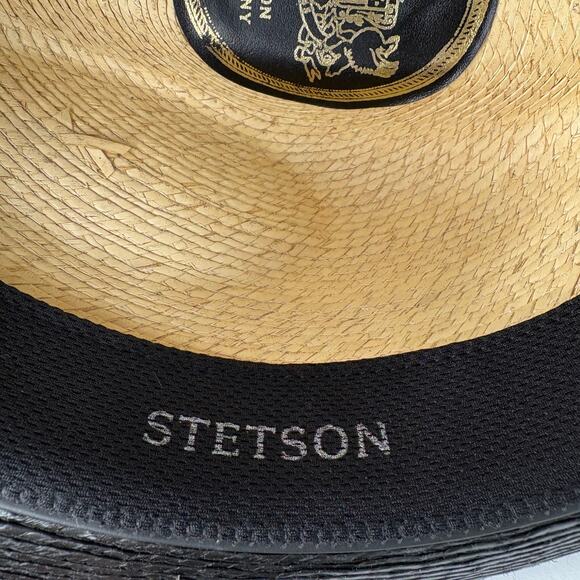 STETSON Staycation Fedora - Two Tone Straw Hat - Resort Summer Vacation - Size S - Picture 8 of 9